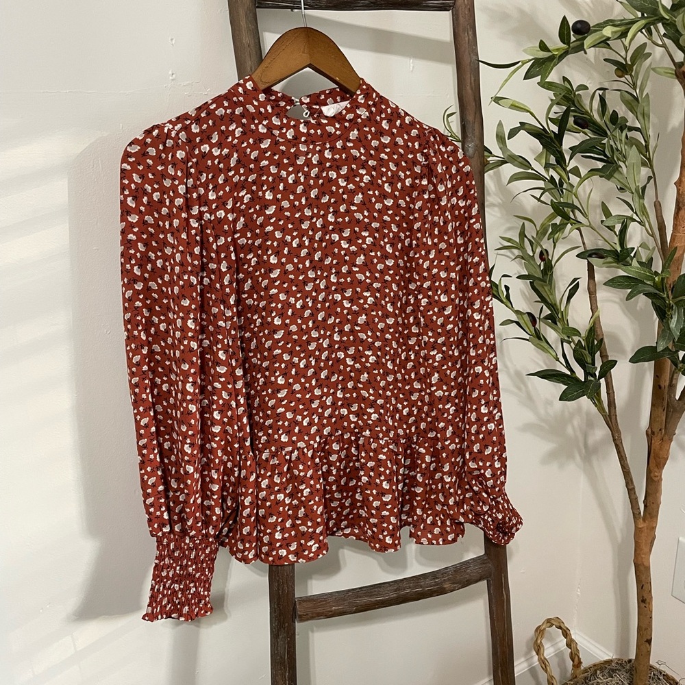 Sienna Sky Rust Floral Blouse